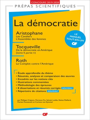 cover image of La démocratie--Prépas scientifiques 2019-2020